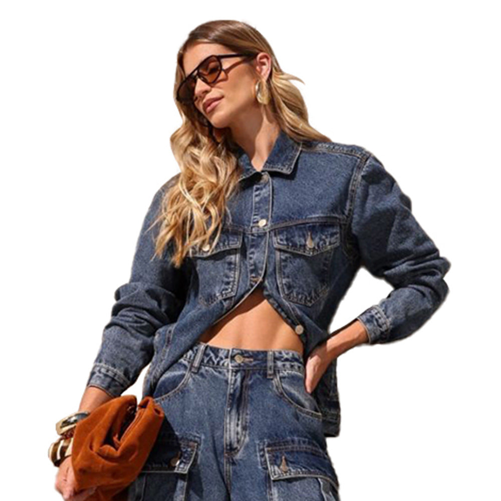 Damernas denimjacka med knappr detaljer och bröstfickor Mirla-Eva Jonsson