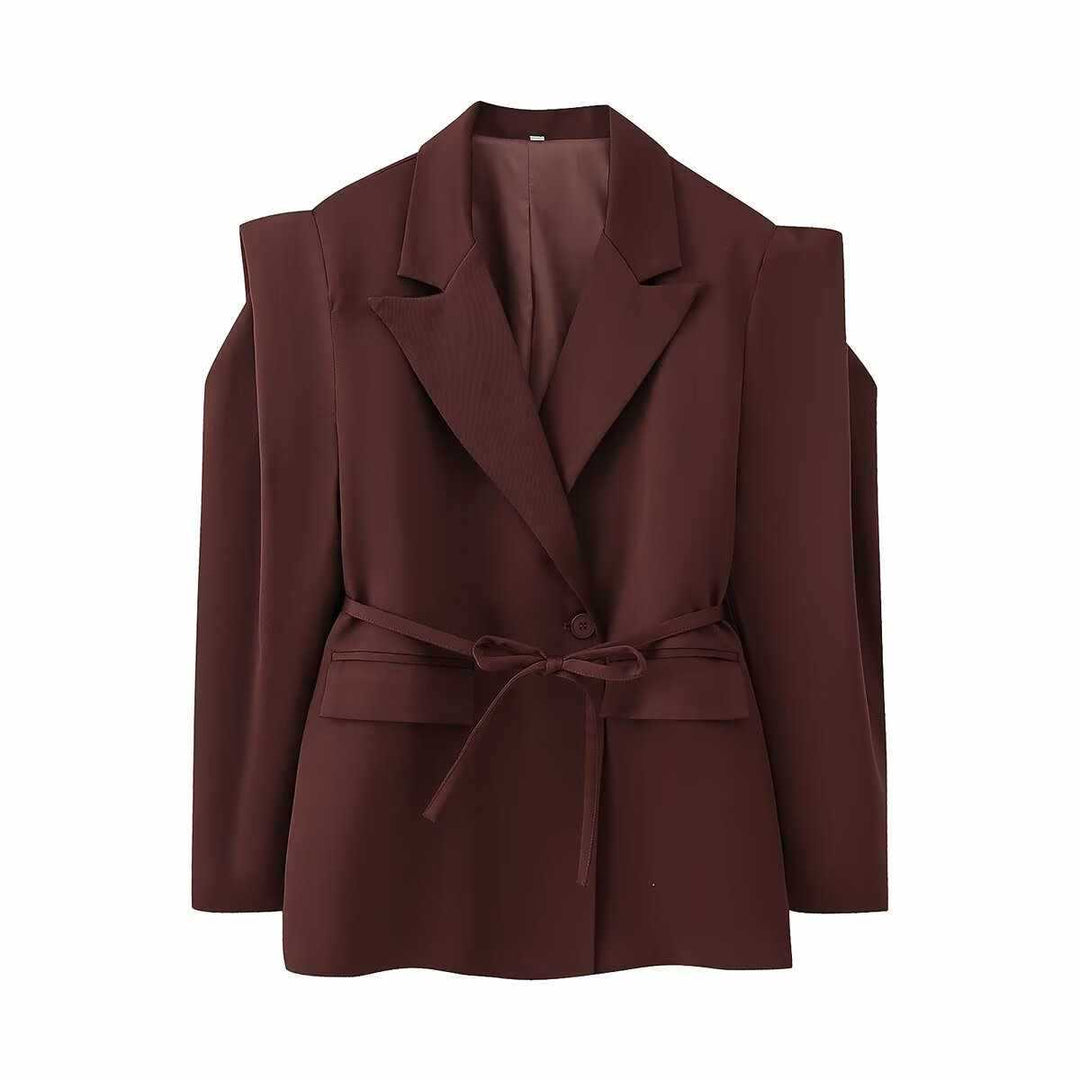 Damernas elegant blazer med blommönster och figursydd klipp Mirla-Eva Jonsson