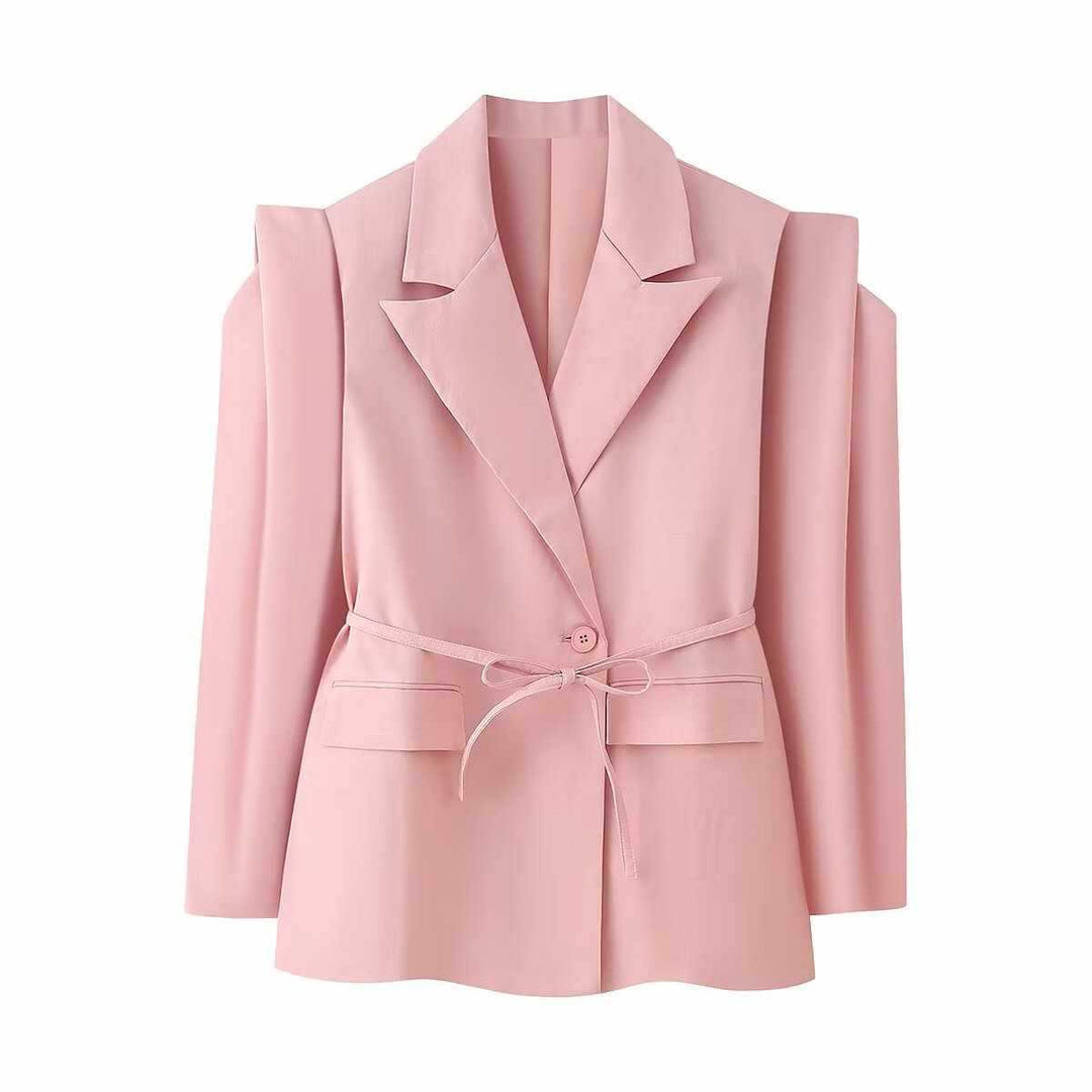 Damernas elegant blazer med blommönster och figursydd klipp Mirla-Eva Jonsson