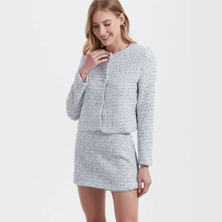 Damernas elegant bouclé-blazer med strukturerad look Mirla-Eva Jonsson
