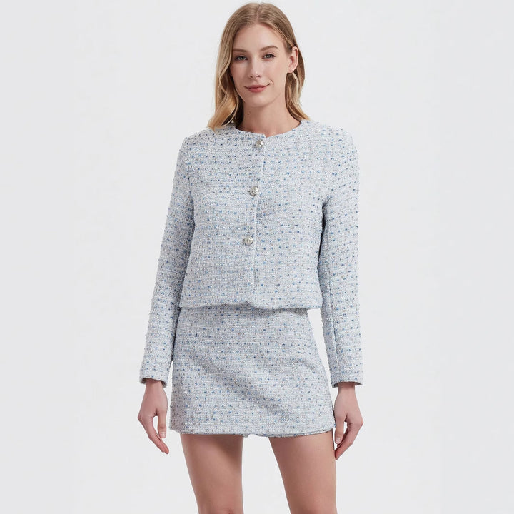 Damernas elegant bouclé-blazer med strukturerad look Mirla-Eva Jonsson