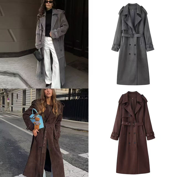Damernas elegant trenchcoat med midjeband och trendiga detaljer Mirla-Eva Jonsson