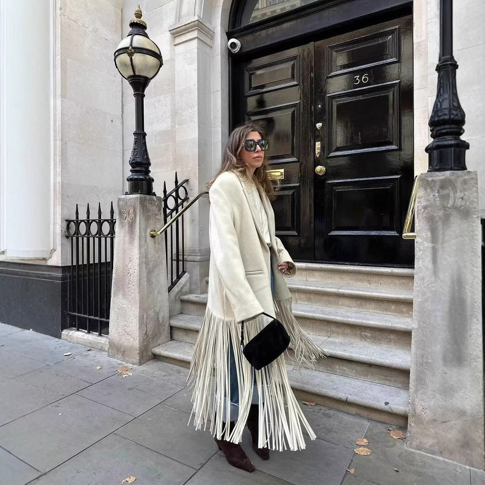 Damernas eleganta blazer med fransad design Mirla-Eva Jonsson