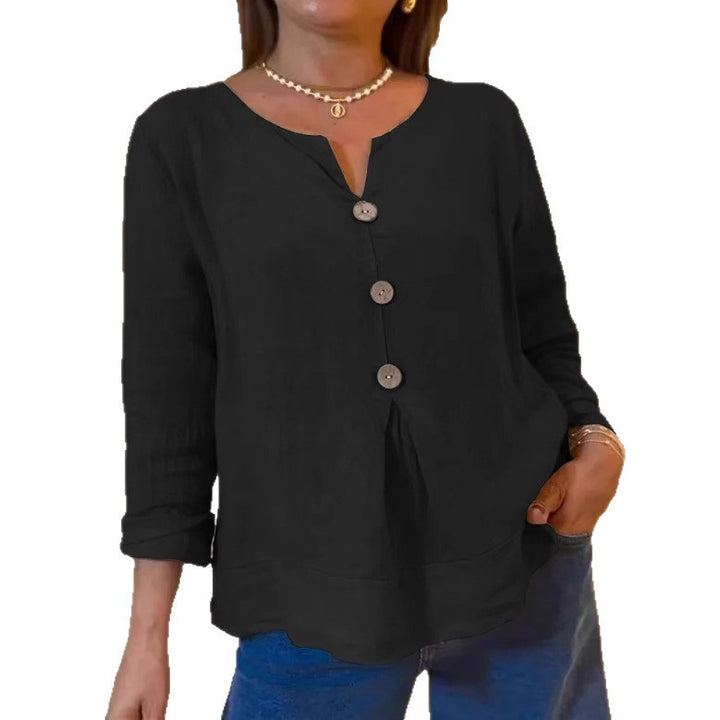 Damernas eleganta blus med knapplist och luftig passform Mirla-Eva Jonsson