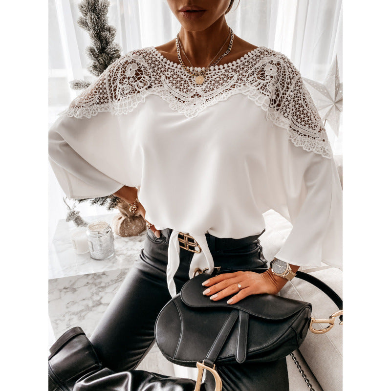 Damernas eleganta blus med spets Eva Jonsson-Eva Jonsson