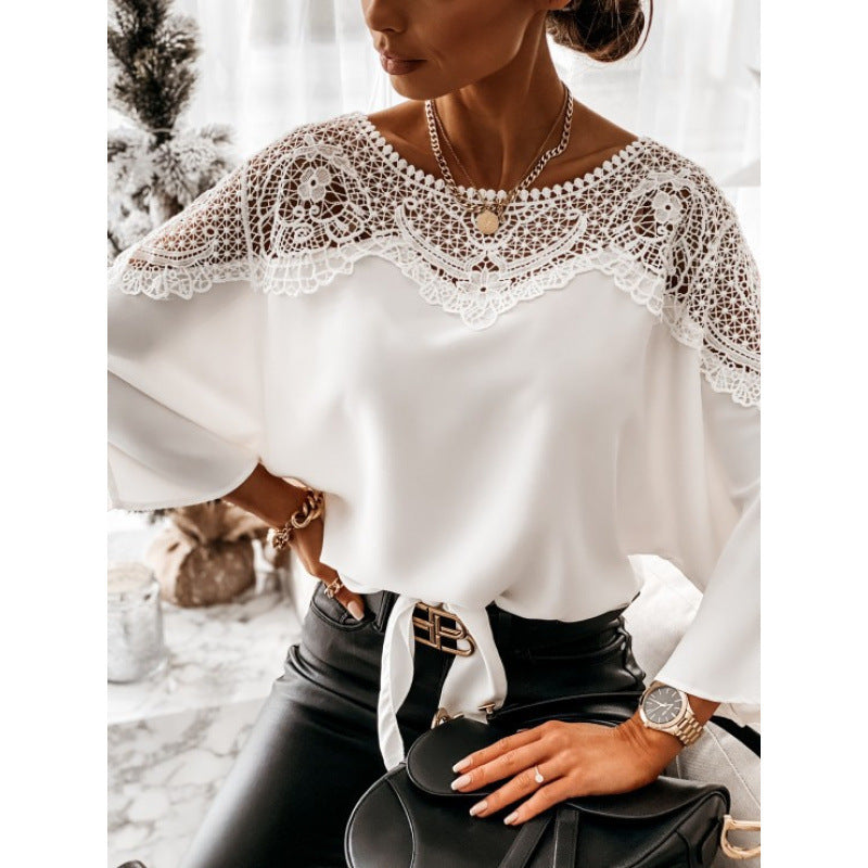 Damernas eleganta blus med spets Eva Jonsson-Eva Jonsson