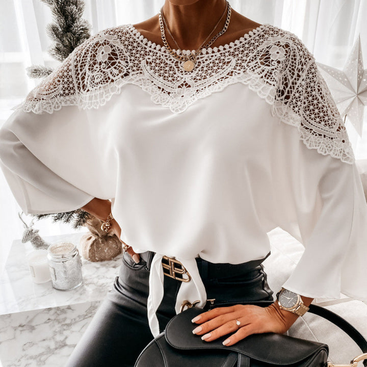 Damernas eleganta blus med spets Eva Jonsson-Eva Jonsson