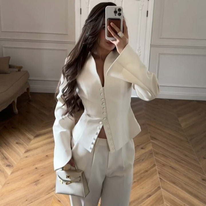 Damernas eleganta kavaj och byxset Mirla-Eva Jonsson