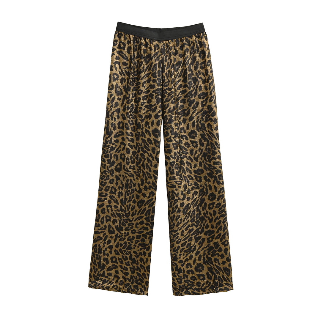 Damernas eleganta leopardmönstrade palazzo-byxor Mirla-Eva Jonsson