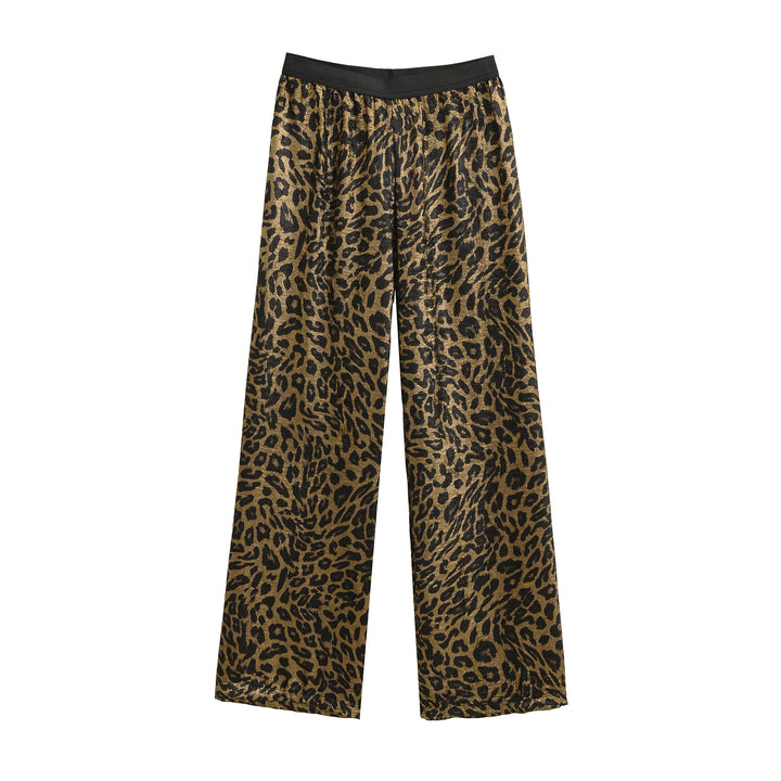 Damernas eleganta leopardmönstrade palazzo-byxor Mirla-Eva Jonsson