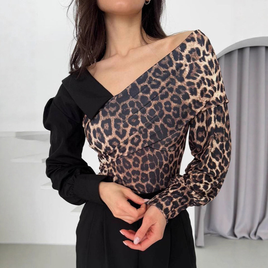 Damernas eleganta off-shoulder topp med djurmotiv Mirla-Eva Jonsson