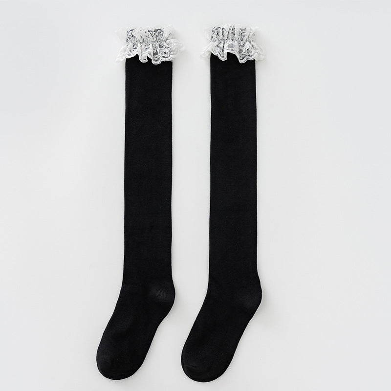 Damernas eleganta overknee-strumpor med romantiskt spetskant Eva Jonsson-Eva Jonsson
