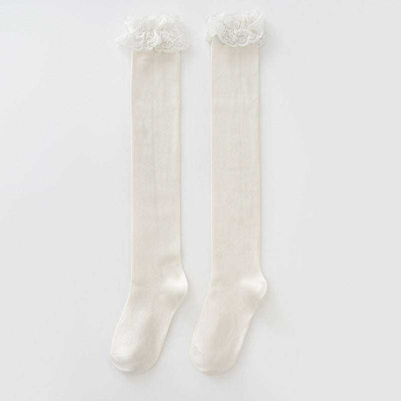 Damernas eleganta overknee-strumpor med romantiskt spetskant Eva Jonsson-Eva Jonsson