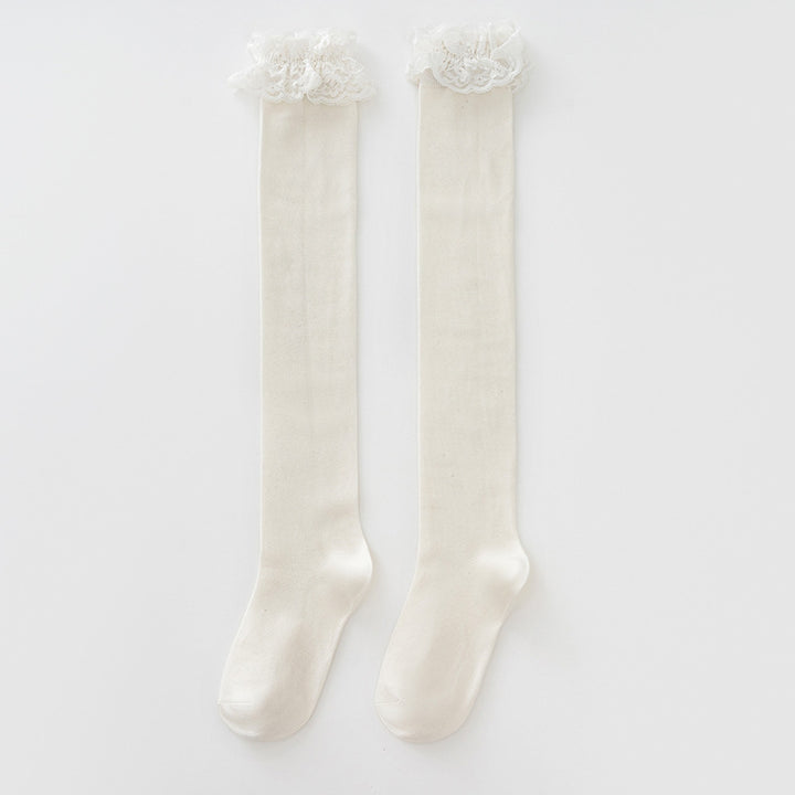 Damernas eleganta overknee-strumpor med romantiskt spetskant Eva Jonsson-Eva Jonsson