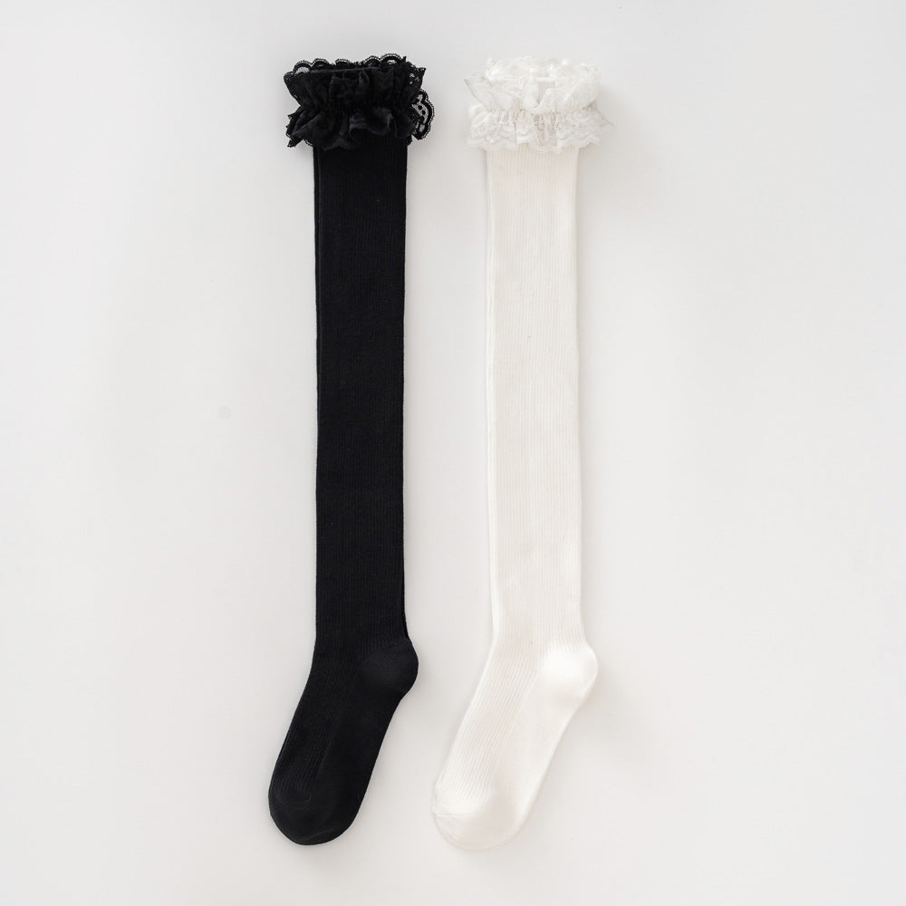 Damernas eleganta overknee-strumpor med romantiskt spetskant Eva Jonsson-Eva Jonsson