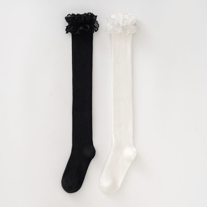 Damernas eleganta overknee-strumpor med romantiskt spetskant Eva Jonsson-Eva Jonsson