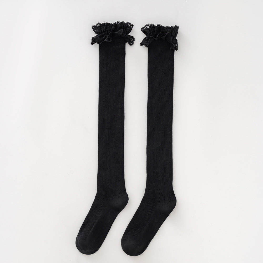 Damernas eleganta overknee-strumpor med romantiskt spetskant Eva Jonsson-Eva Jonsson