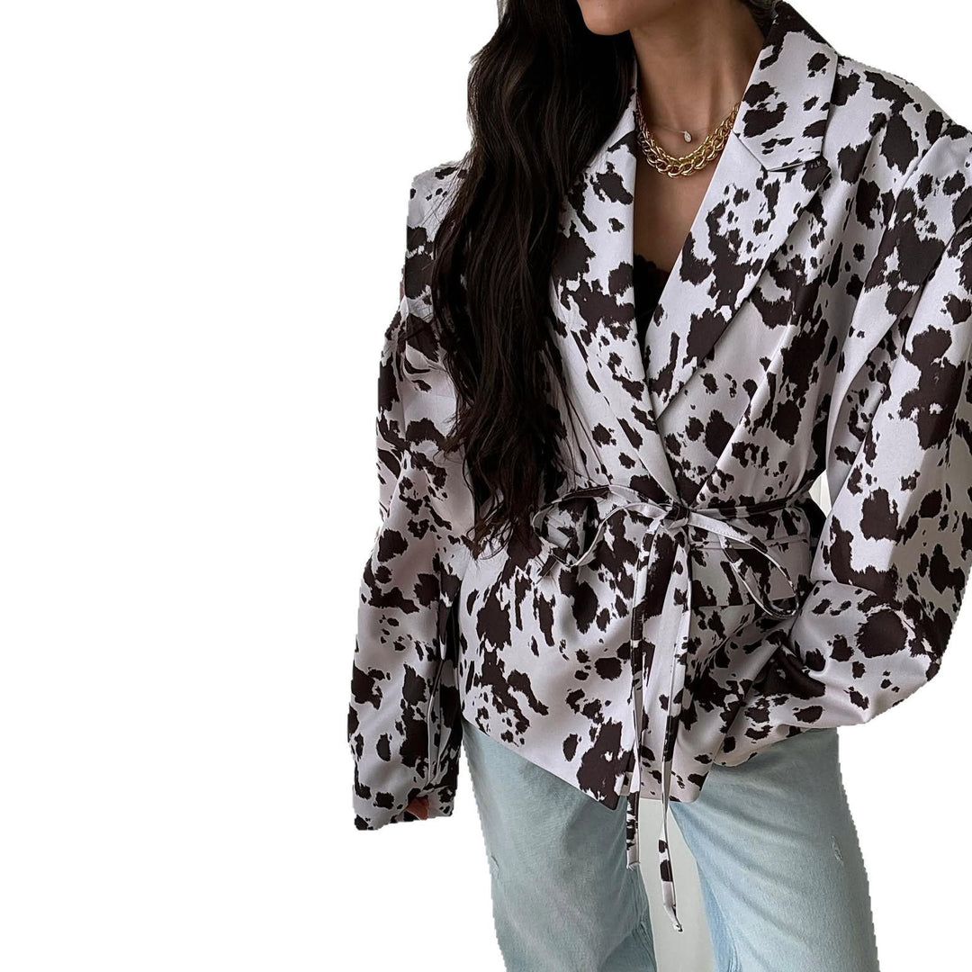 Damernas eleganta oversized blazerjacka med midjeband Mirla-Eva Jonsson