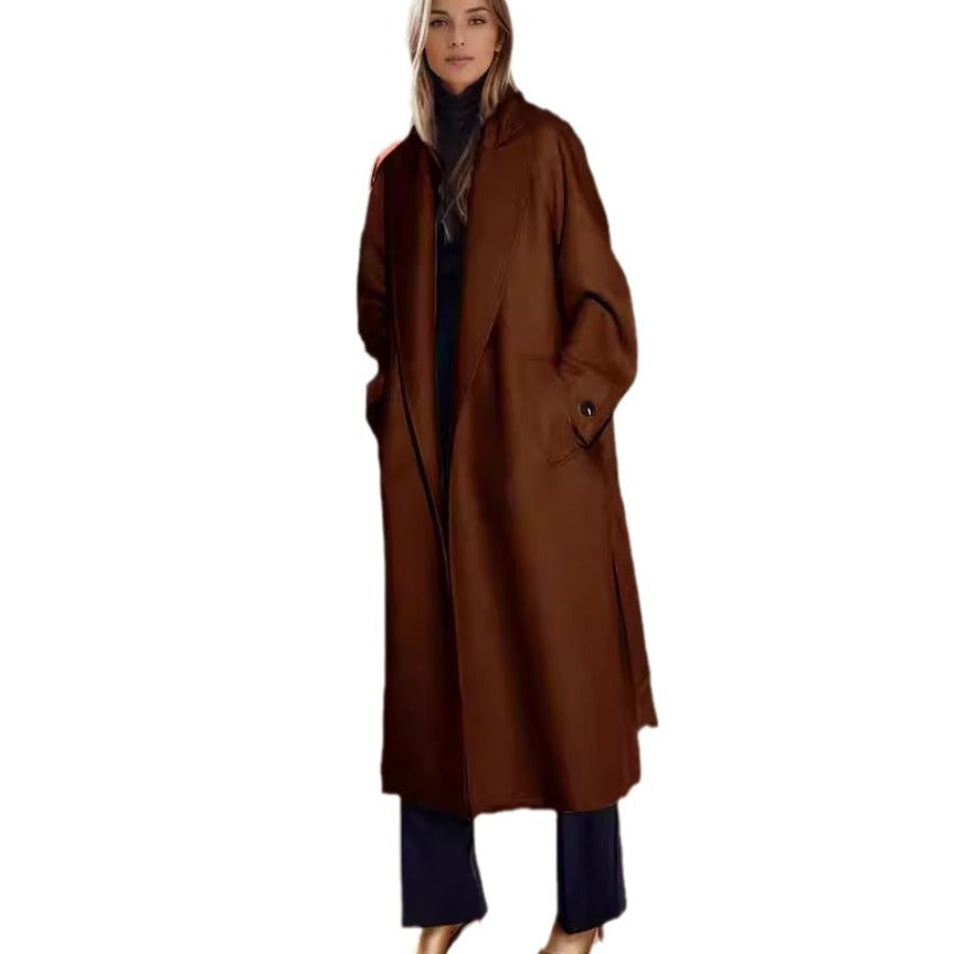 Damernas eleganta oversized-kappa med bälte och fickor Mirla-Eva Jonsson
