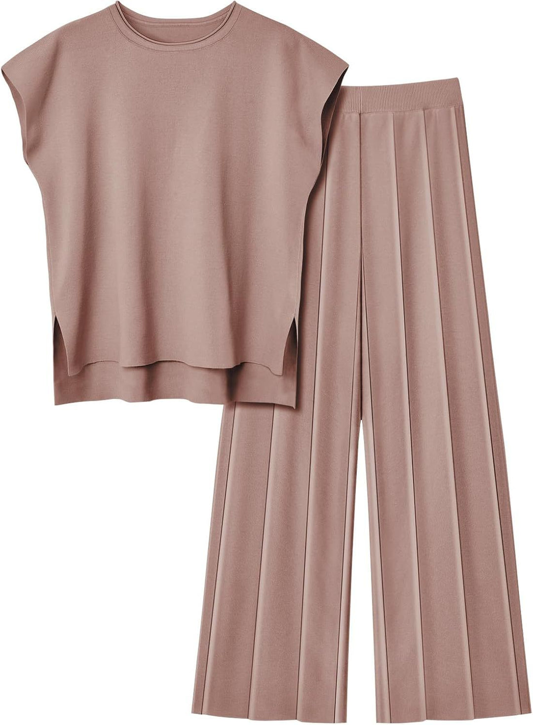 Damernas eleganta set med kortärmad topp och plisserad byxa Mirla-Eva Jonsson