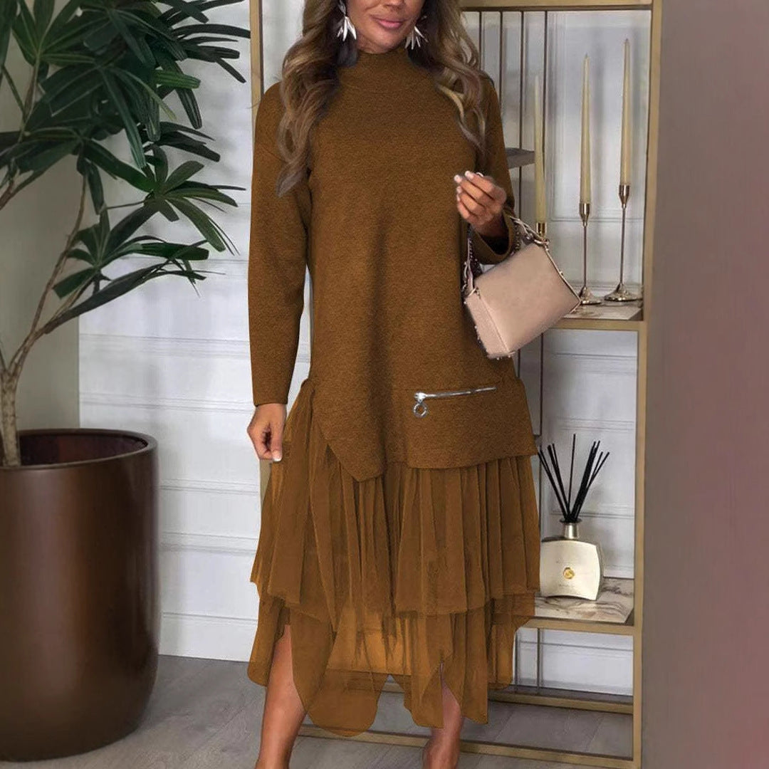 Damernas eleganta sweatkjol med tyllsöm och praktiska dragkedjefickor Mirla-Eva Jonsson