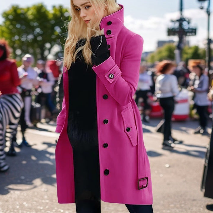 Damernas eleganta trenchcoat med hög krage Mirla-Eva Jonsson