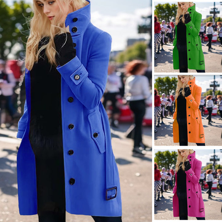 Damernas eleganta trenchcoat med hög krage Mirla-Eva Jonsson