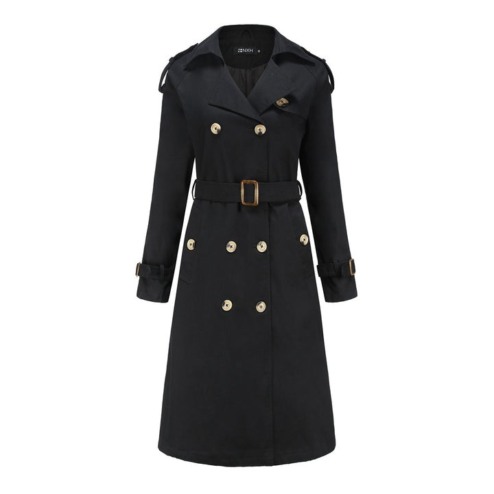 Damernas eleganta trenchcoat med justerbart bälte och lyxiga knapppdetaljer Mirla-Eva Jonsson