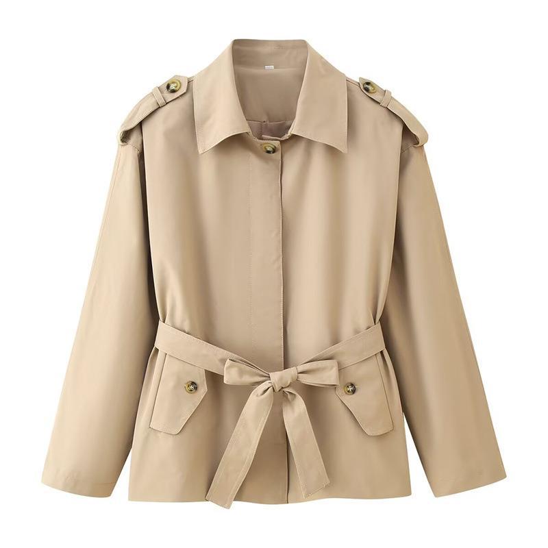 Damernas eleganta trenchcoat med justerbart bälte och trendiga knapppdetaljer Eva Jonsson-Eva Jonsson