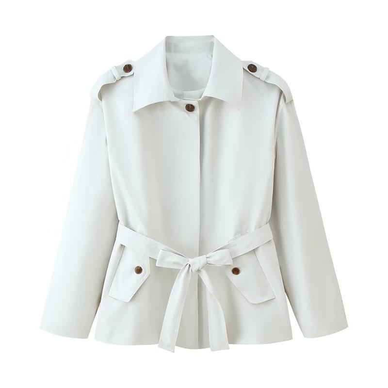Damernas eleganta trenchcoat med justerbart bälte och trendiga knapppdetaljer Eva Jonsson-Eva Jonsson
