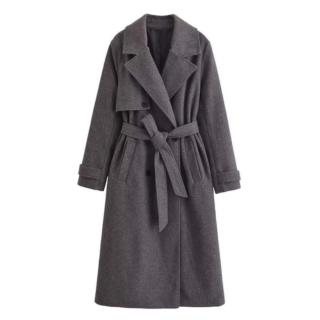 Damernas eleganta trenchcoat med klassisk design och figursydda bälte Mirla-Eva Jonsson