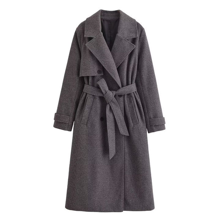 Damernas eleganta trenchcoat med klassisk design och figursydda bälte Mirla-Eva Jonsson