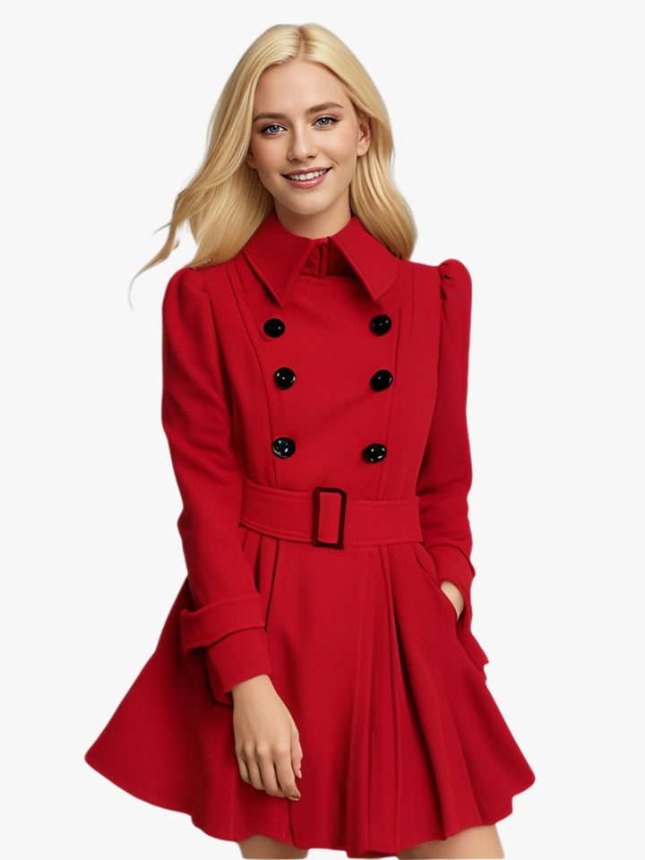 Damernas eleganta trenchcoat med utsvängd design och fransk krage Mirla-Eva Jonsson