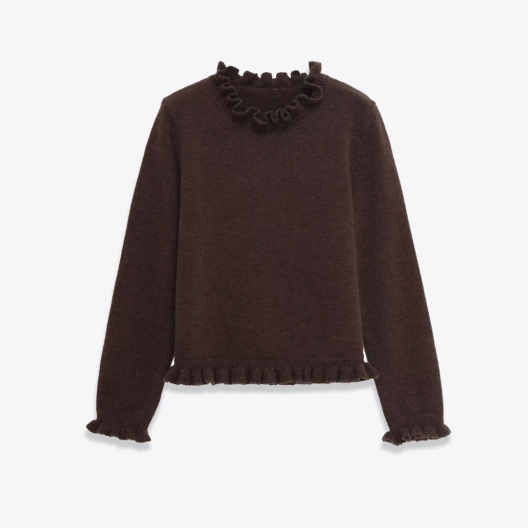 Damernas eleganta tröja med volangkant Mirla-Eva Jonsson