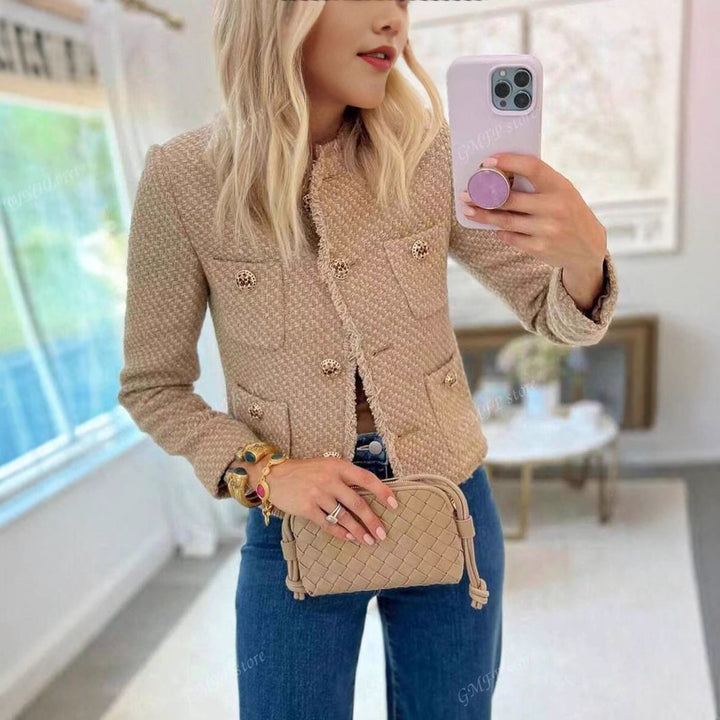 Damernas eleganta tweedjacka med strukturerade detaljer Mirla-Eva Jonsson