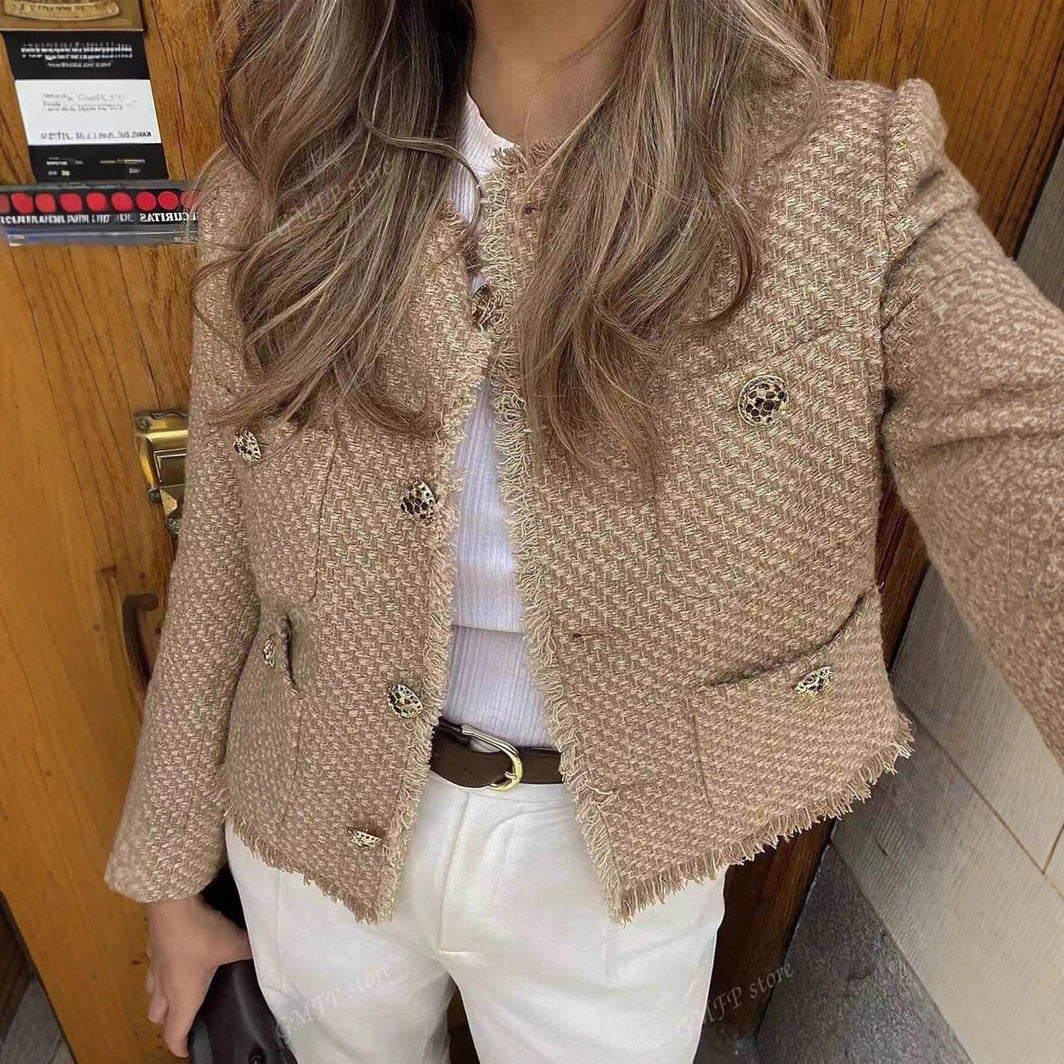 Damernas eleganta tweedjacka med strukturerade detaljer Mirla-Eva Jonsson