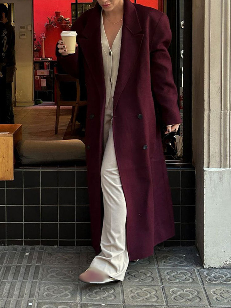 Damernas eleganta ullkappa med dubbel knappslå Eva Jonsson-Eva Jonsson