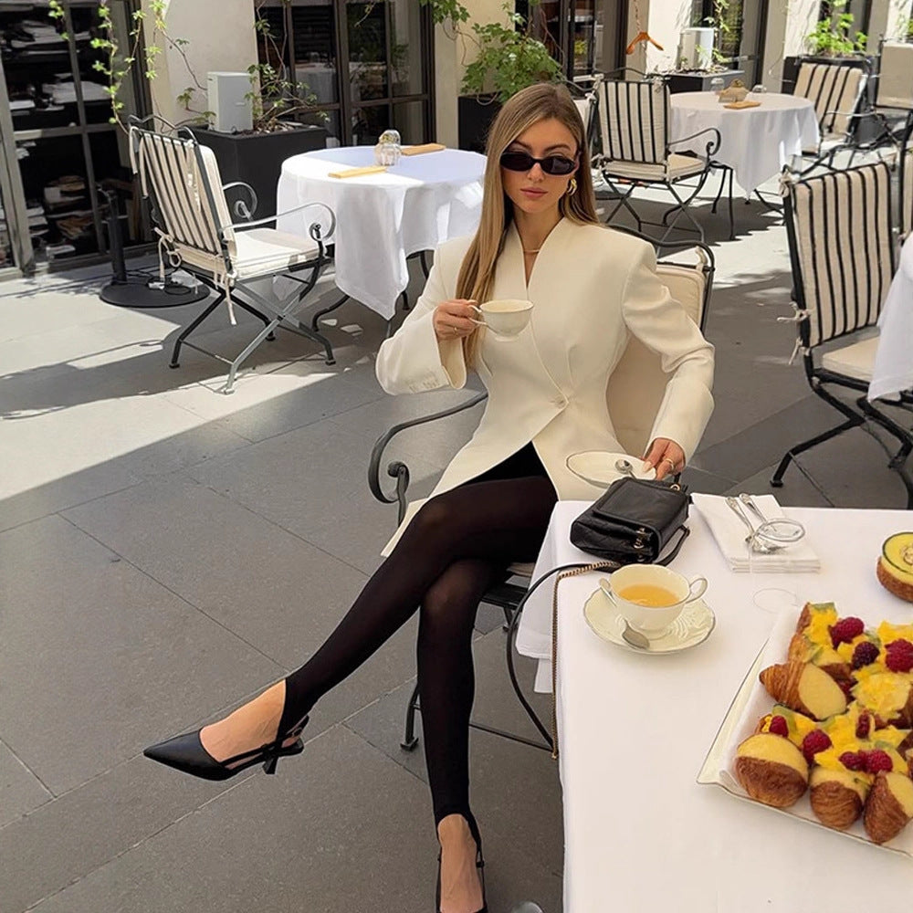 Damernas eleganta wrap blazerjacka med strukturerad design Mirla-Eva Jonsson