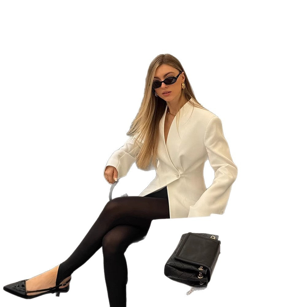 Damernas eleganta wrap blazerjacka med strukturerad design Mirla-Eva Jonsson