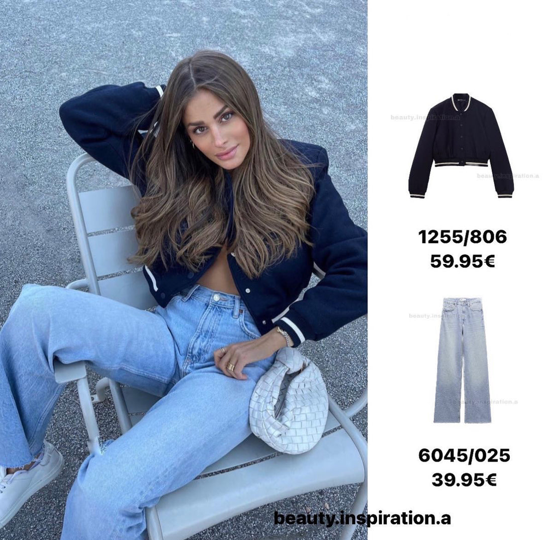 Damernas fashionabla bomberjacka med kontrasterande stickade manschetter och praktiska fickor-Eva Jonsson