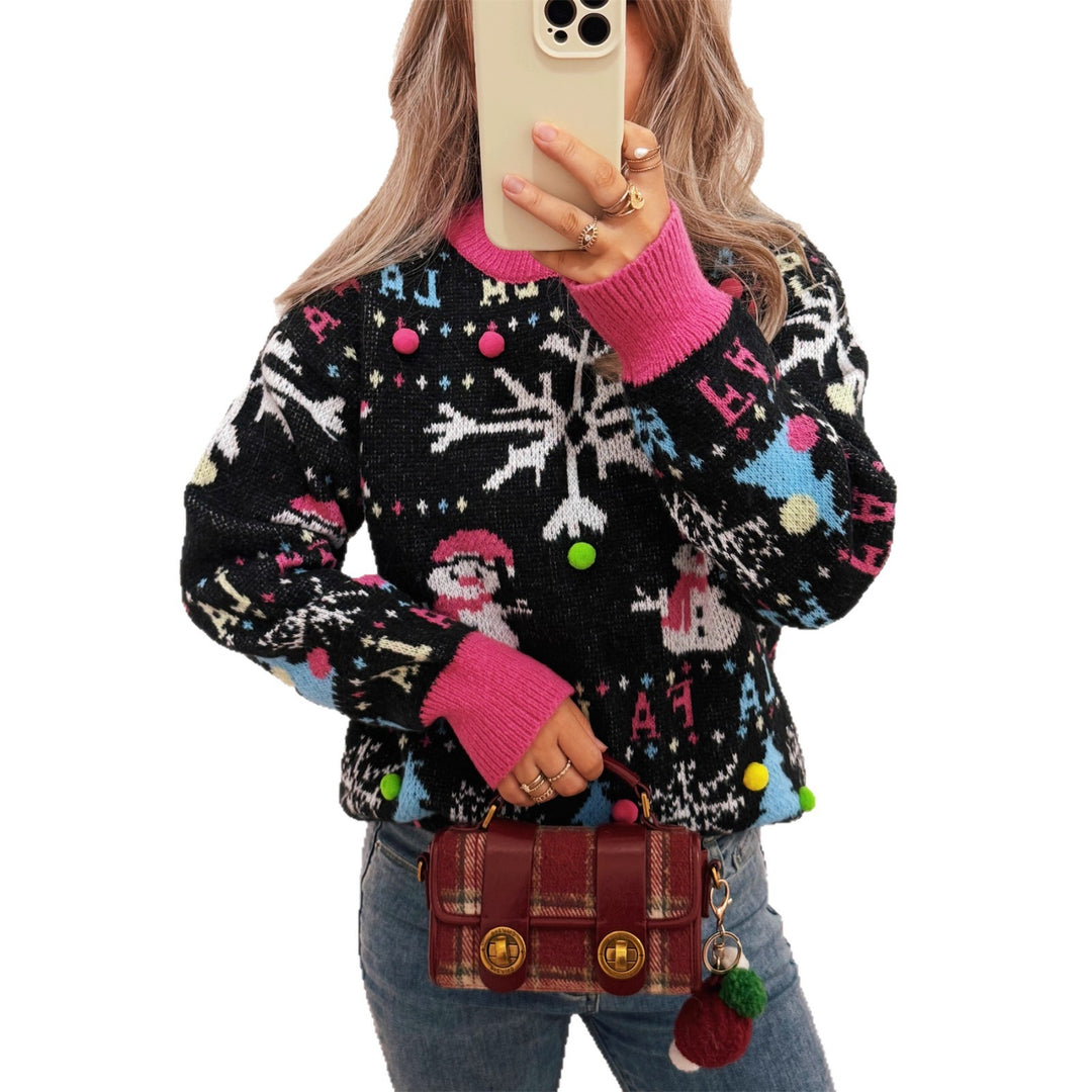 Damernas festliga tröja med färgglada julmotiv och lekfulla detaljer Eva Jonsson-Eva Jonsson