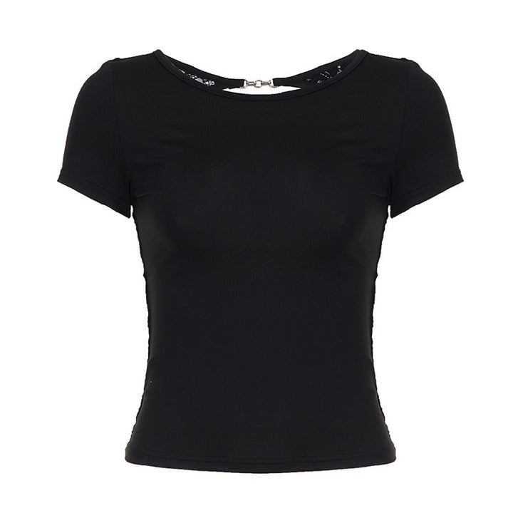 Damernas figurnära T-shirt med elegant ryggdetalj Mirla-Eva Jonsson