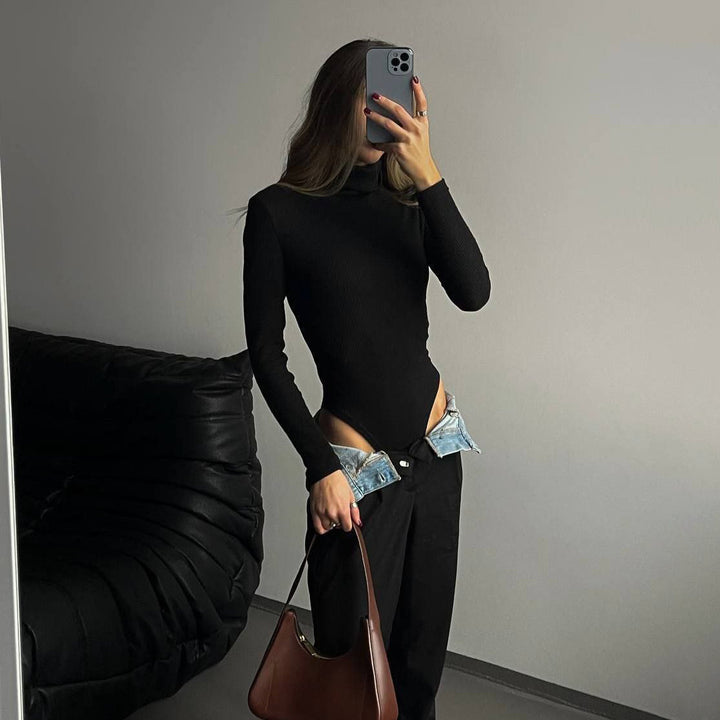 Damernas figurnära bodysuit med hög krage Eva Jonsson-Eva Jonsson