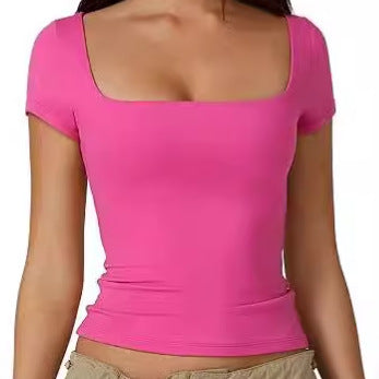 Damernas figurnära crop-top med fyrkantig u-ringning Mirla-Eva Jonsson