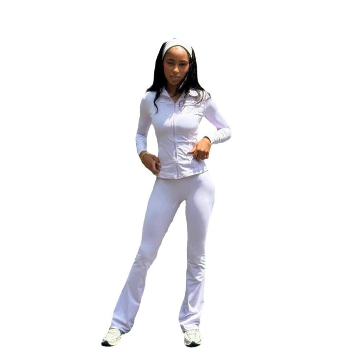 Damernas figursmickrande sportset med zip-aktuell jacka och smickrande leggings Eva Jonsson-Eva Jonsson