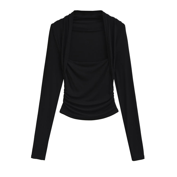 Damernas fitness-topp med moderna draperingsdesign Mirla-Eva Jonsson