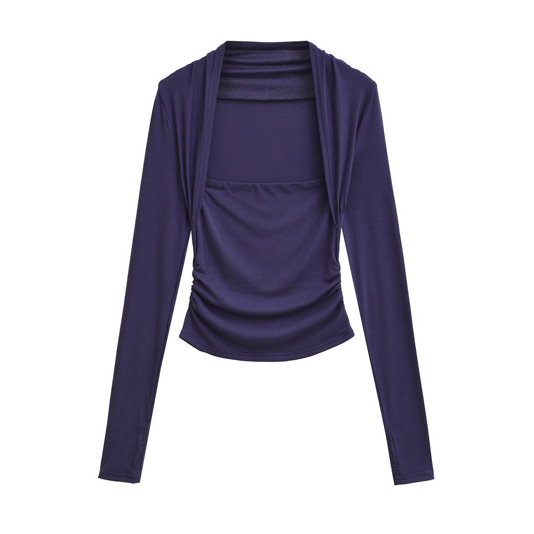 Damernas fitness-topp med moderna draperingsdesign Mirla-Eva Jonsson
