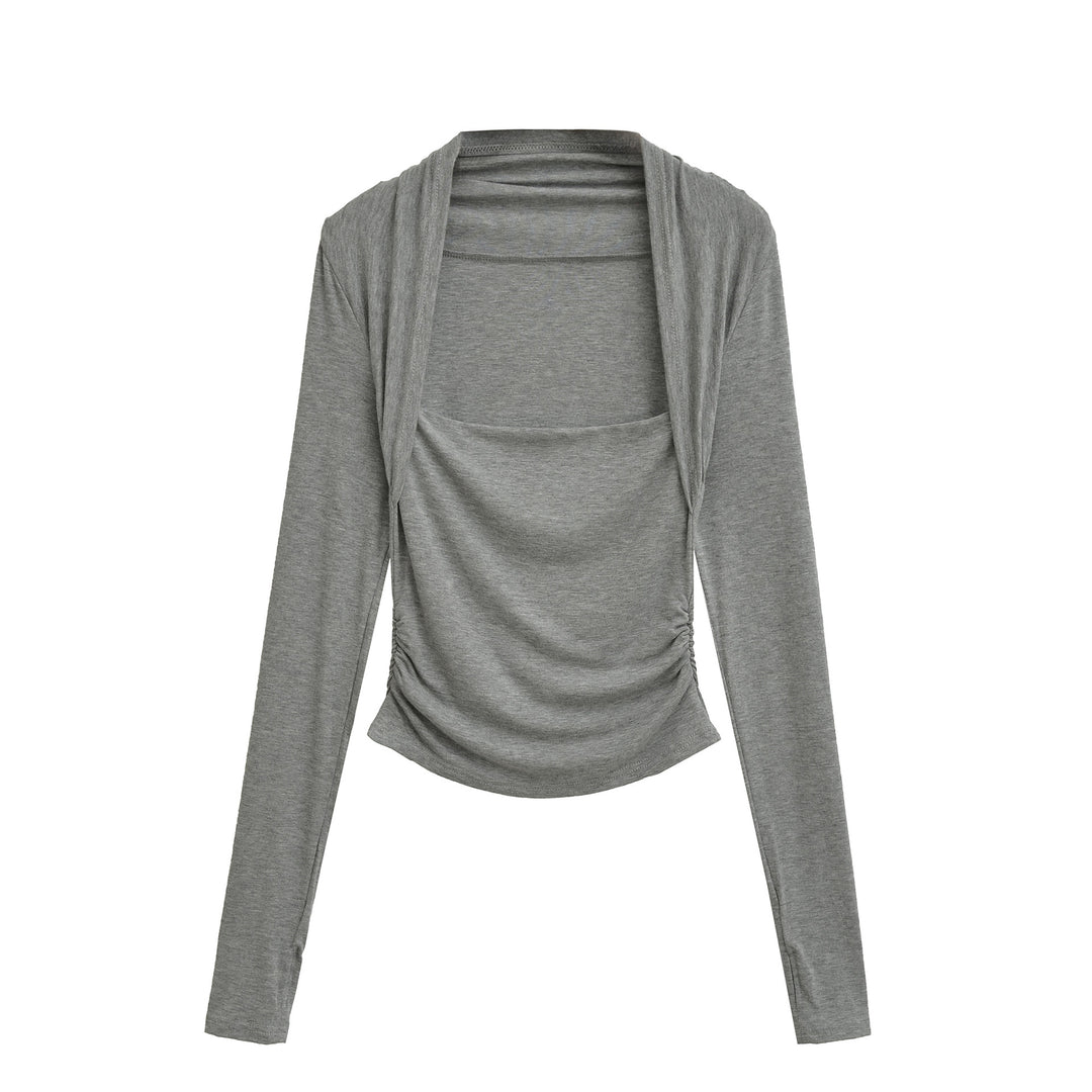 Damernas fitness-topp med moderna draperingsdesign Mirla-Eva Jonsson