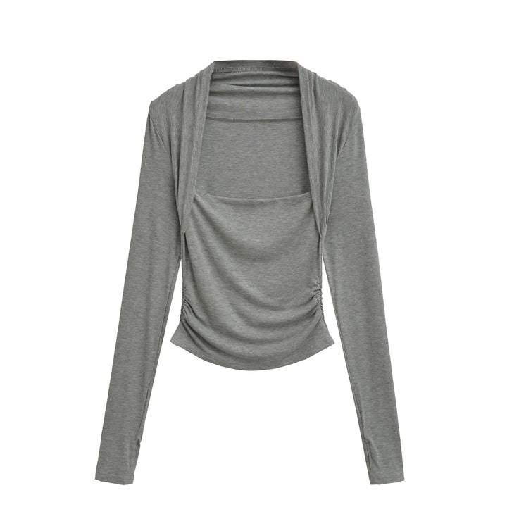Damernas fitness-topp med moderna draperingsdesign Mirla-Eva Jonsson