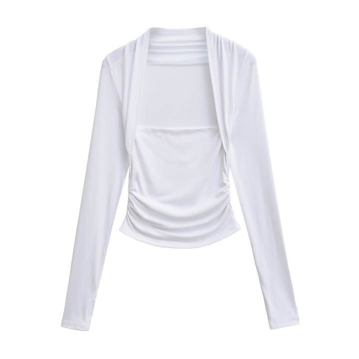 Damernas fitness-topp med moderna draperingsdesign Mirla-Eva Jonsson
